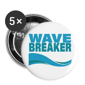 BRISE-ONDES - Lot de 5 petits badges (25 mm) - blanc - Devant
