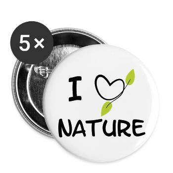 Organisches Wiederverwilderungs-Wildnis - Buttons klein 25 mm (5er Pack) - Weiß - Vorne