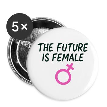 Female Saying Empowerment Girl Power - Buttons small 1''/25 mm (5-pack) - white - Front