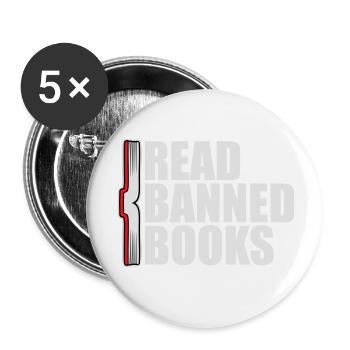 Read Banned Books Verbotene Bücher Lesen Freiheit - Buttons klein 25 mm (5er Pack) - Weiß - Vorne