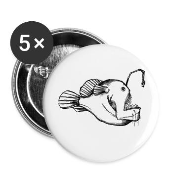 Deep Sea Frogfish Monster - Illustration - Buttons small 1''/25 mm (5-pack) - white - Front