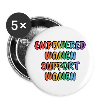 Befähigte Frauen unterstützen Frauen Rainbow - Buttons klein 25 mm (5er Pack) - Weiß - Vorne