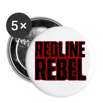 Chemise Redline Rebel pour vêtements de ville hommes - Lot de 5 petits badges (25 mm) - blanc - Devant