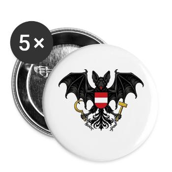 Austria Federal Bat - Gothic Coat of Arms - Buttons small 1''/25 mm (5-pack) - white - Front