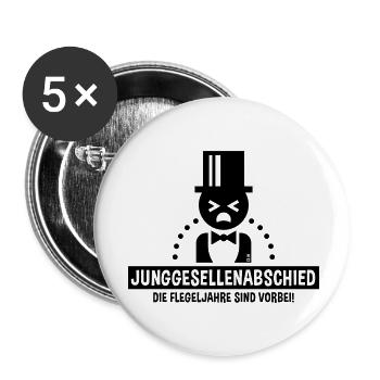 Junggesellenabschied – Flegeljahre Vorbei! (B) - Buttons klein 25 mm (5er Pack) - Weiß - Vorne
