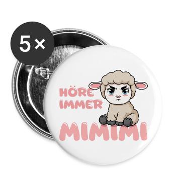  Ich Höre Immer Nur Ein Mimimi Schaf - Buttons klein 25 mm (5er Pack) - Weiß - Vorne