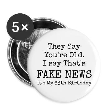 63. Geburtstag | Geburtstag mit 63 Jahren - Buttons klein 25 mm (5er Pack) - Weiß - Vorne