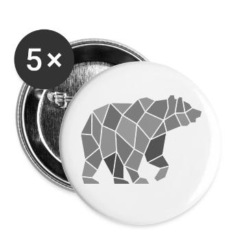 Ours géométrique à partir de fragments de mosaïque - Lot de 5 petits badges (25 mm) - blanc - Devant