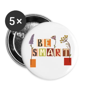 Be Smart - Buttons small 1''/25 mm (5-pack) - white - Front