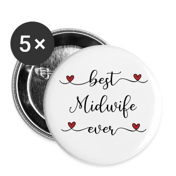Midwife - Buttons small 1''/25 mm (5-pack) - white - Front