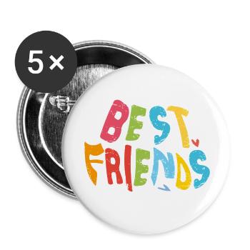 Beste Freunde - Buttons klein 25 mm (5er Pack) - Weiß - Vorne