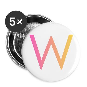 W - Buttons small 1''/25 mm (5-pack) - white - Front