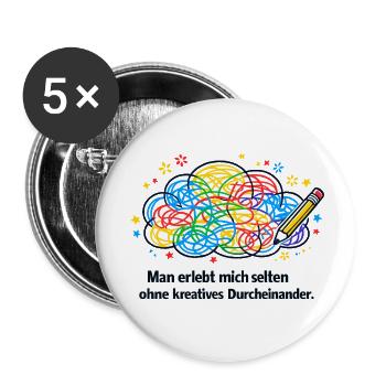 Kreatives Durcheinander Zeichnung - Buttons klein 25 mm (5er Pack) - Weiß - Vorne