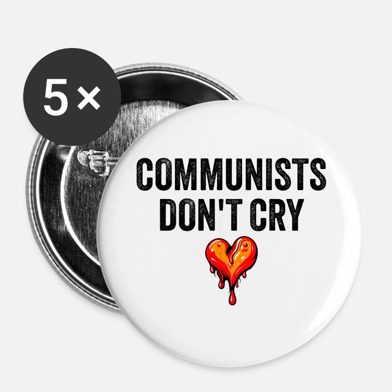 communists don't cry - Buttons klein 25 mm (5er Pack) - Weiß