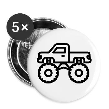 Monster truck - Buttons small 1''/25 mm (5-pack) - white - Front