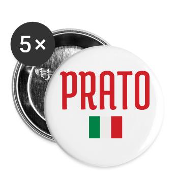 Prato Italy Bold Script - Buttons small 1''/25 mm (5-pack) - white - Front