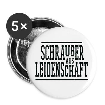 Schrauber Spruch  - Buttons klein 25 mm (5er Pack) - Weiß - Vorne