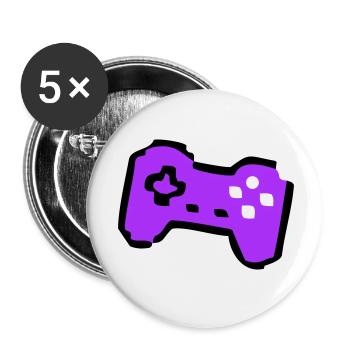  Schräger Retro Controller Gamer - Buttons klein 25 mm (5er Pack) - Weiß - Vorne