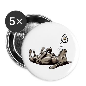 Propriétaire de Weimaraner Passionné de Weimaraner - Lot de 5 petits badges (25 mm) - blanc - Devant