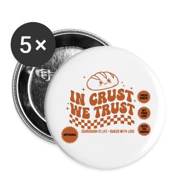 Pain au levain en pâte We Trust Ère - Lot de 5 petits badges (25 mm) - blanc - Devant