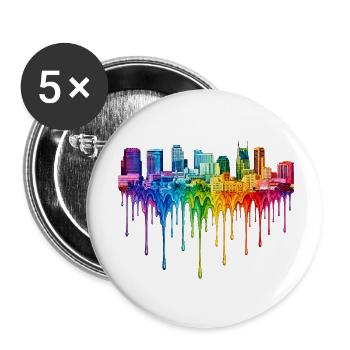Nashville Tennessee Tropfende Kunst - Buttons klein 25 mm (5er Pack) - Weiß - Vorne