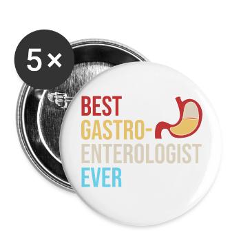 Gastro-entérologie - Lot de 5 petits badges (25 mm) - blanc - Devant
