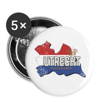 Utrecht aux Pays-Bas Souvenir Rétro Holland - Lot de 5 petits badges (25 mm) - blanc - Devant