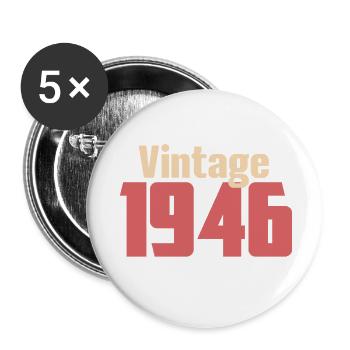 Art Deco 80 Years Octogenarian Gift Retro 1946 - Buttons small 1''/25 mm (5-pack) - white - Front