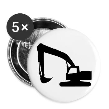Excavator Power – Construction Life - Buttons small 1''/25 mm (5-pack) - white - Front