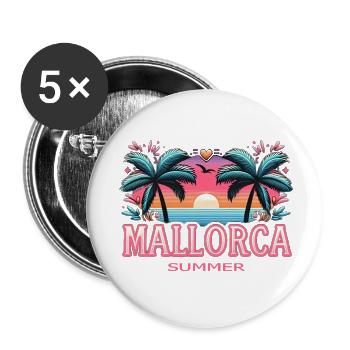 Mallorca - Buttons klein 25 mm (5er Pack) - Weiß - Vorne