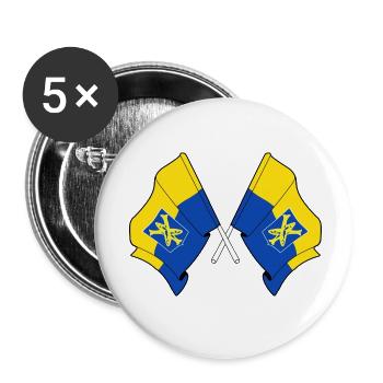 Drapeaux croisés de Zandvoort - Lot de 5 petits badges (25 mm) - blanc - Devant