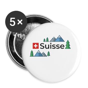 Suisse Suisse Suisse  - Lot de 5 petits badges (25 mm) - blanc - Devant