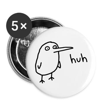 Huh, lustiger verwirrter Derpy-Vogel - Buttons klein 25 mm (5er Pack) - Weiß - Vorne