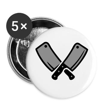 Cleaver Butcher Meat Grill Master BBQ - Buttons small 1''/25 mm (5-pack) - white - Front