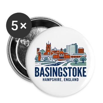 Basingstoke Hampshire England Skyline City View - Buttons klein 25 mm (5er Pack) - Weiß - Vorne