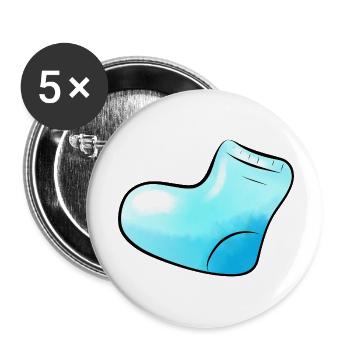 Blue Sock - Lot de 5 petits badges (25 mm) - blanc - Devant