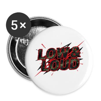 Accordage de camouflage à voix basse et forte - Lot de 5 petits badges (25 mm) - blanc - Devant