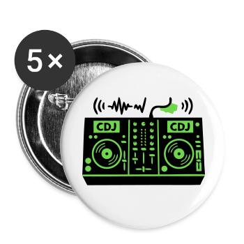 DJ Mixer Mischpult Techno Festival Raver - Buttons klein 25 mm (5er Pack) - Weiß - Vorne