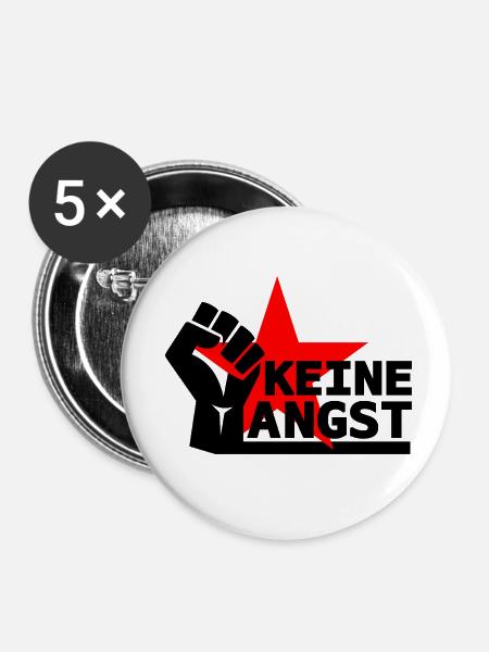 Widerstand - Keine Angst - Buttons klein 25 mm (5er Pack) - Weiß