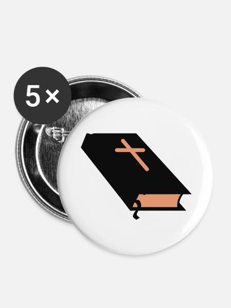 Bible - Buttons klein 25 mm (5er Pack) - Weiß