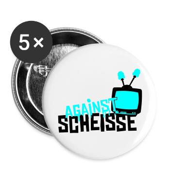 against scheisse - television - Buttons klein 25 mm (5er Pack) - Weiß - Vorne