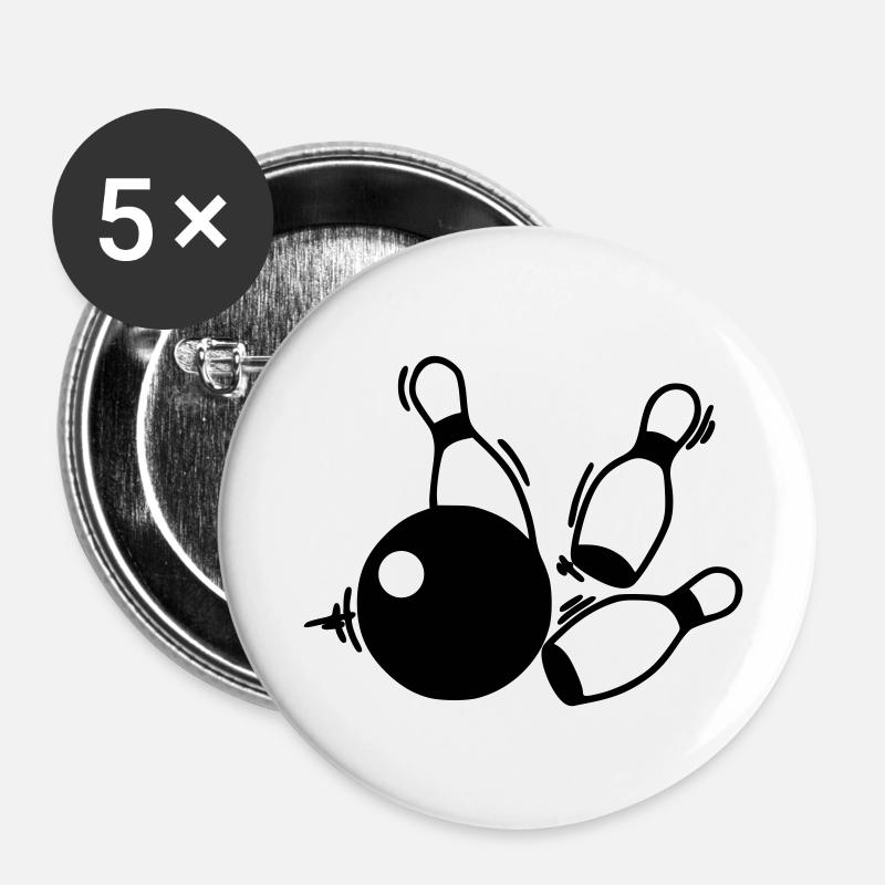 kegel team - Buttons klein 25 mm (5er Pack) - Weiß