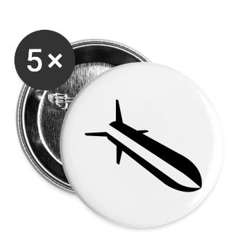 No War - Buttons klein 25 mm (5er Pack) - Weiß - Vorne
