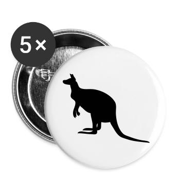 Känguru - Buttons klein 25 mm (5er Pack) - Weiß - Vorne