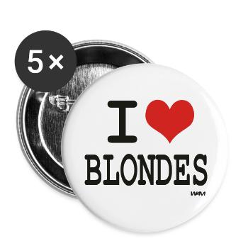 I love blondes - Buttons klein 25 mm (5er Pack) - Weiß - Vorne