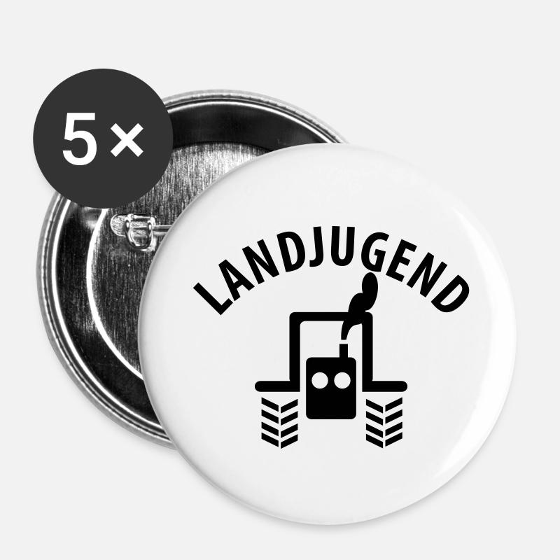 Landjugend - Buttons klein 25 mm (5er Pack) - Weiß