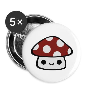 mushroom - Buttons klein 25 mm (5er Pack) - Weiß - Vorne