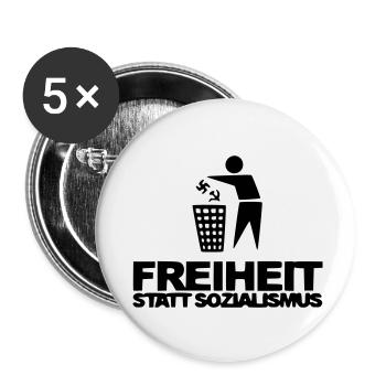 Freiheit statt Sozialismus - Buttons klein 25 mm (5er Pack) - Weiß - Vorne