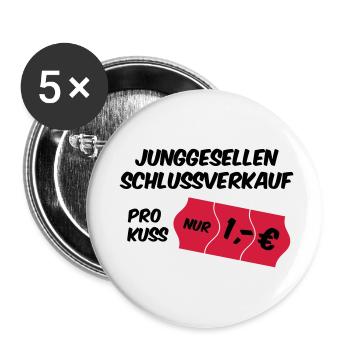Bachelor Sale - Buttons small 1''/25 mm (5-pack) - white - Front