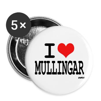 i love mullingar by wam - Buttons small 1''/25 mm (5-pack) - white - Front